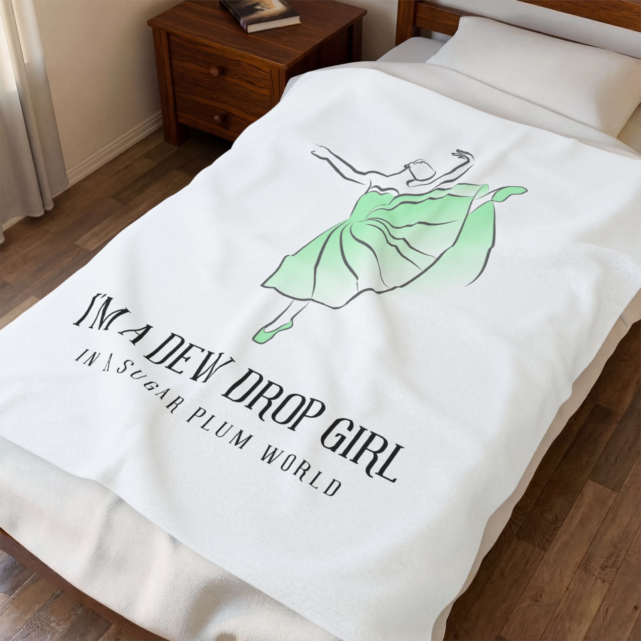 Dew Drop Girl Plush Blanket