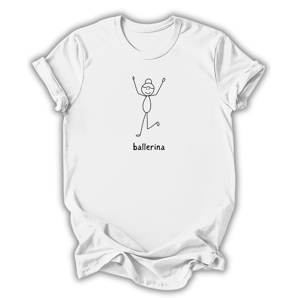 Ballerina Stick Figure T‑Shirt