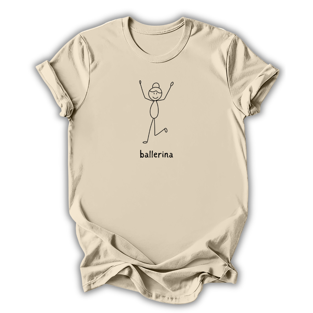 Ballerina Stick Figure T‑Shirt