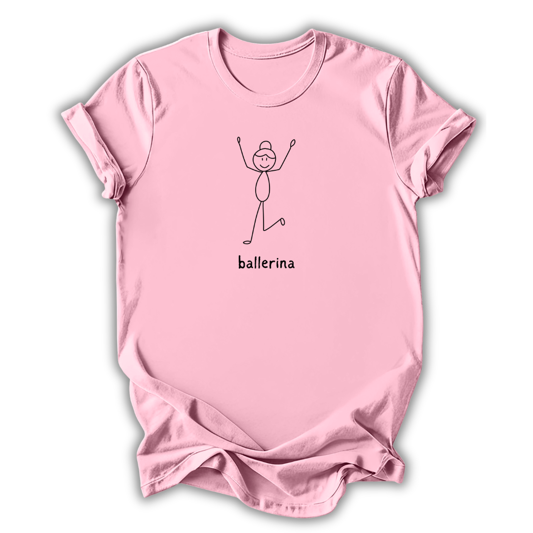 Ballerina Stick Figure T‑Shirt