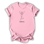 Ballerina Stick Figure Kids T‑Shirt