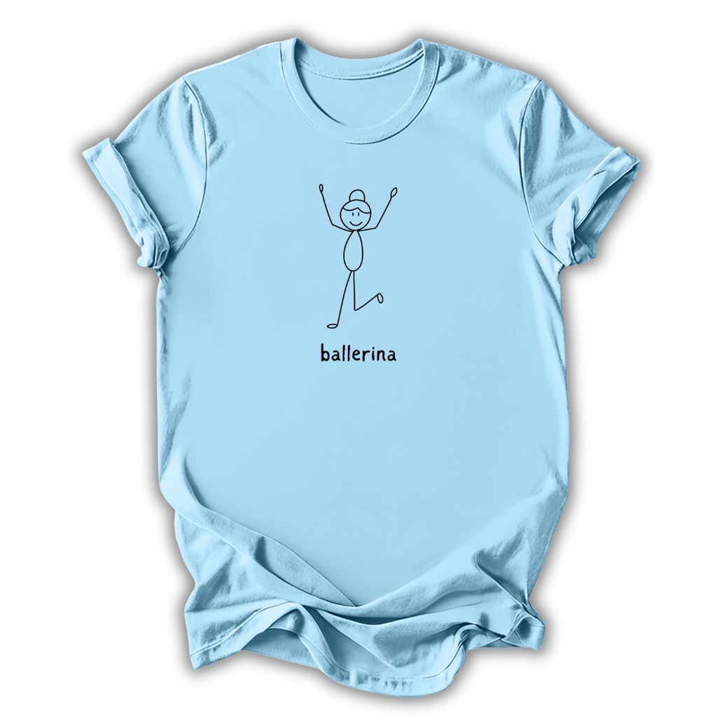 Ballerina Stick Figure Kids T‑Shirt