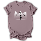 Mauve t-shirt with 'SHOW DAY' and a dancer graphic on a white background