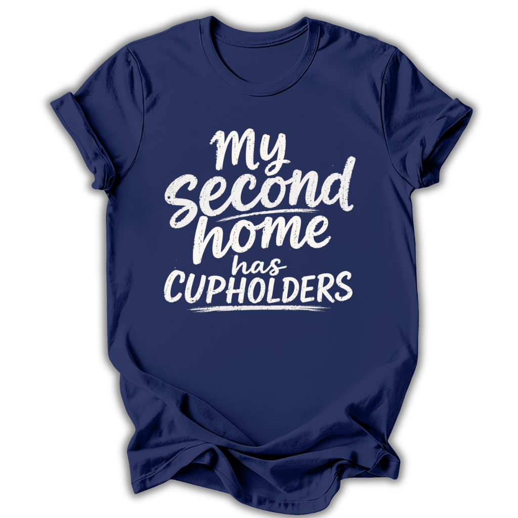 Navy blue t-shirt with white text 'I'm a dancer doing dancer things' on a white background