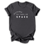 Dark gray t-shirt with 'Find Your Center' design on a white background