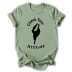 Light green t-shirt with black text and graphic on a white background