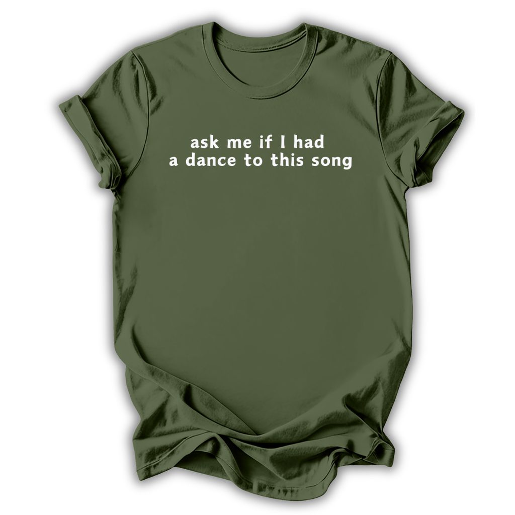 Green t-shirt with 'Toi Toi Toi' text on a white background