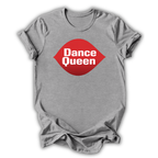 Gray t-shirt with 'Dance Queen' graphic on a white background