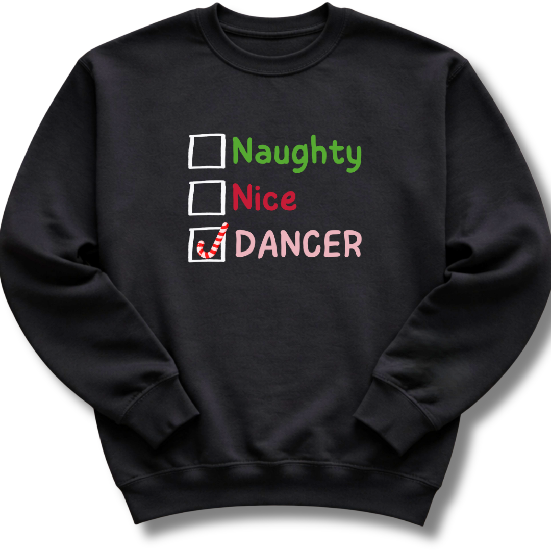 Naughty Nice Dancer Kids Sweatshirt