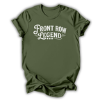 Green t-shirt with 'Front Row Legend' text on a white background