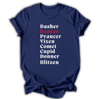 Reindeer Names T-Shirt