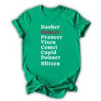 Reindeer Names T-Shirt