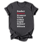 Reindeer Names T-Shirt