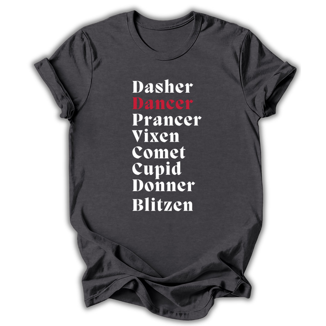 Reindeer Names T-Shirt
