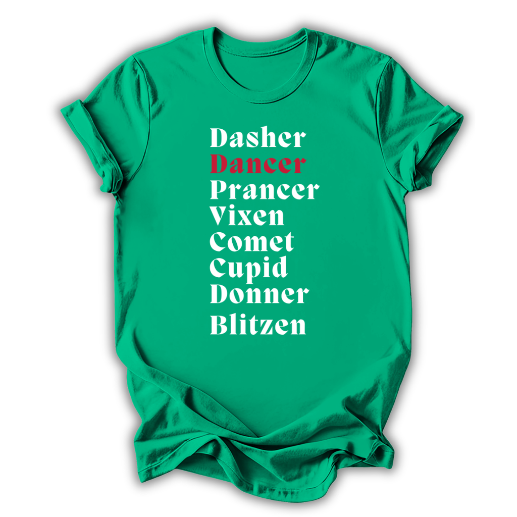 Reindeer Names Kids T-Shirt