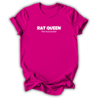 A bright pink short-sleeve t-shirt with white printed text reading 'RAT QUEEN' and 'The Nutcracker' on the chest, shown against a plain white background.