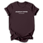 Black short-sleeve t-shirt with white printed text reading 'ARABIAN COFFEE' and 'The Nutcracker' underneath, displayed against a clean white background.