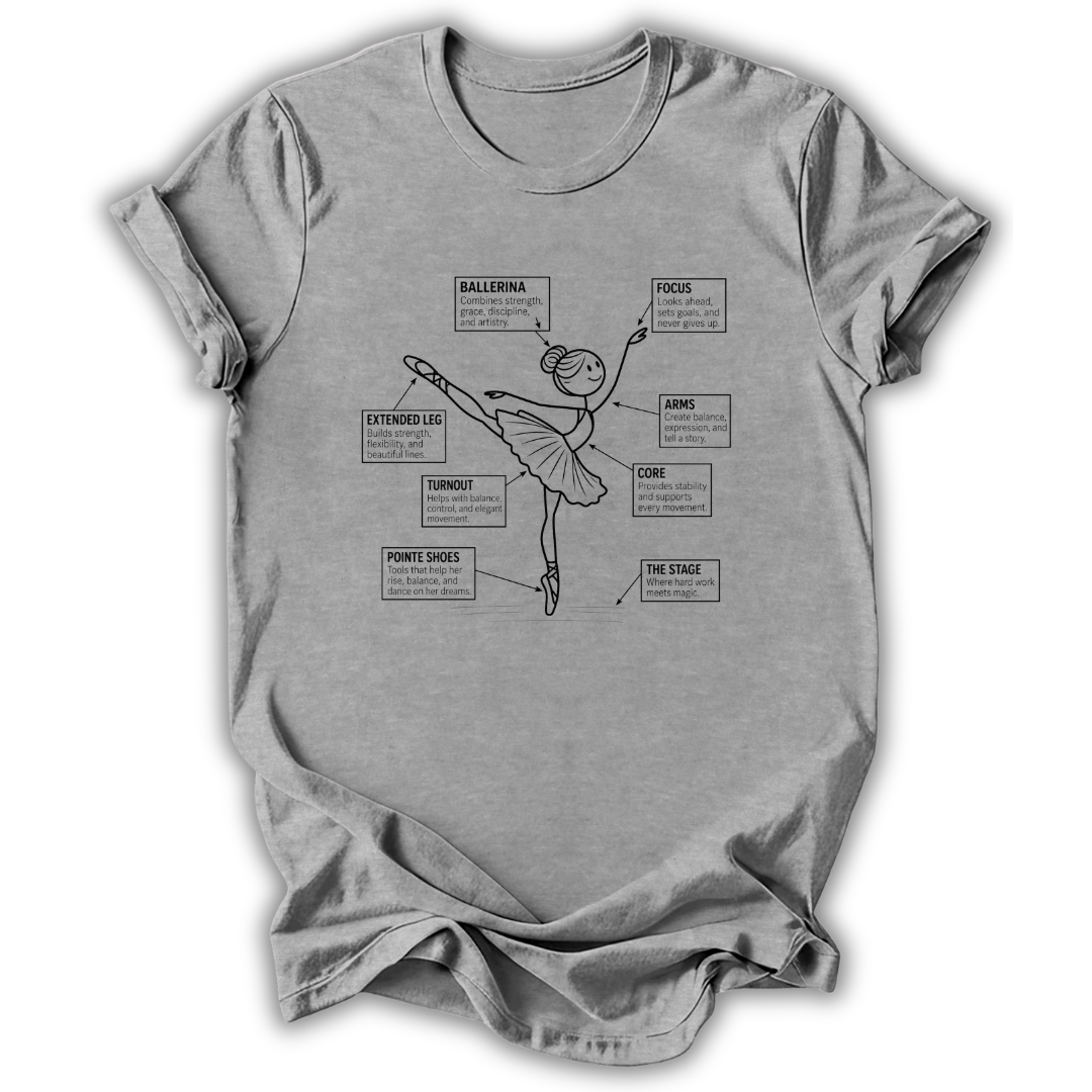 A sage green short-sleeve t-shirt with black text reading 'WALTZ OF THE FLOWERS' and 'The Nutcracker' printed on the chest, displayed against a clean white background.