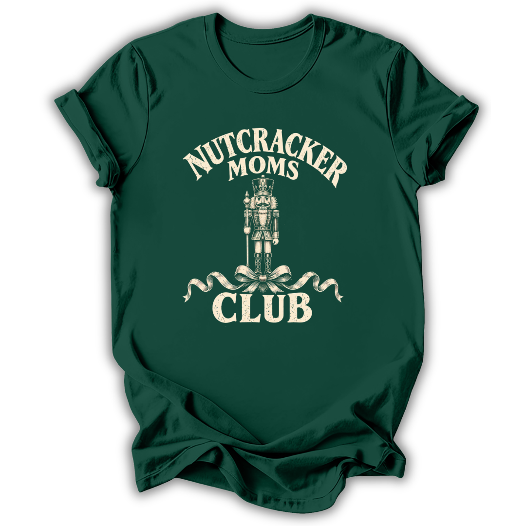 A dark green short-sleeve t-shirt with white text reading 'RAT QUEEN' and 'The Nutcracker' printed on the chest, displayed against a clean white background.