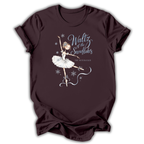A dark brown short-sleeve t-shirt with a graphic of a ballerina in a white tutu and the text 'Waltz of the Snowflakes' and 'The Nutcracker' printed on the front, displayed against a plain white background.