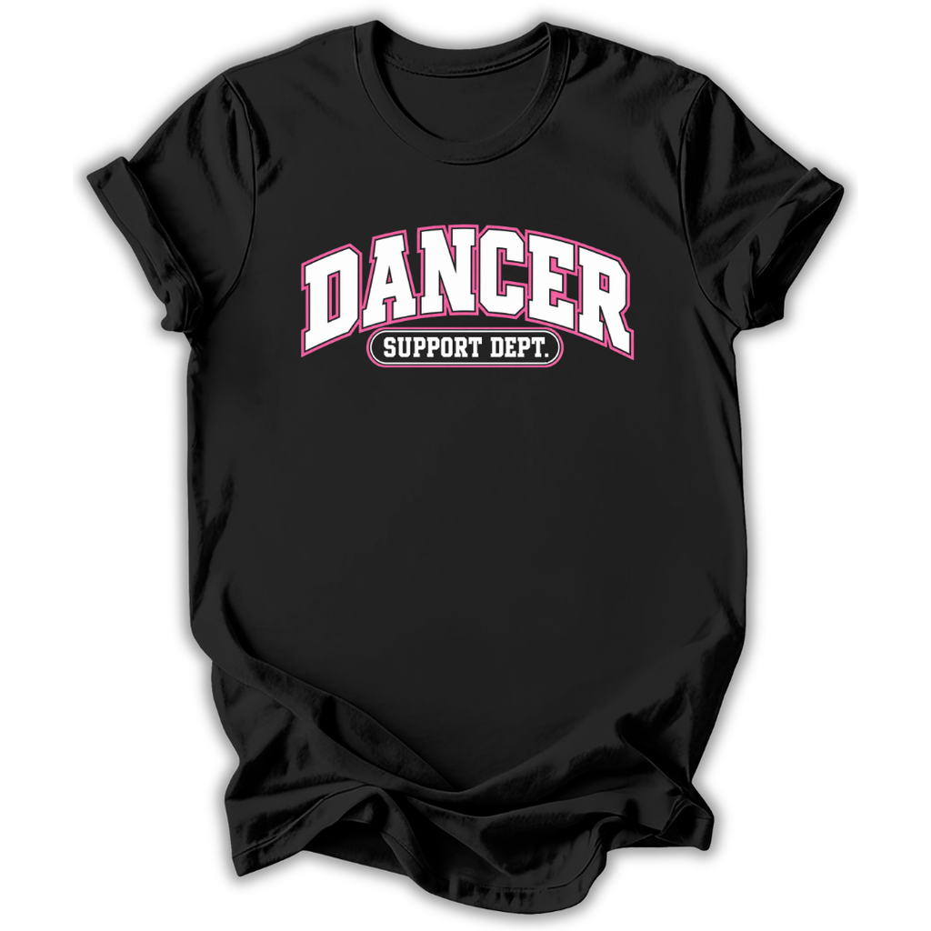 Black t-shirt with 'THEATER IS MY SPORT' text on a white background