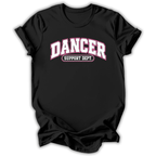 Black t-shirt with 'THEATER IS MY SPORT' text on a white background