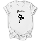 White kids' t-shirt with the Thankful Ballerina design