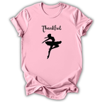 Light pink kids' t-shirt with the Thankful Ballerina design