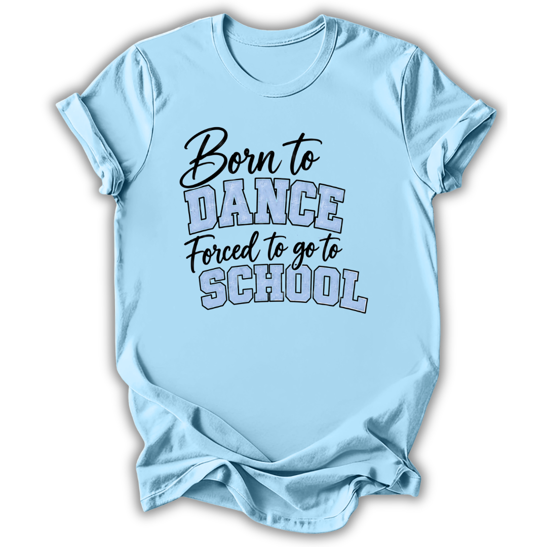 Light blue kids' t-shirt with the Born to Dance design