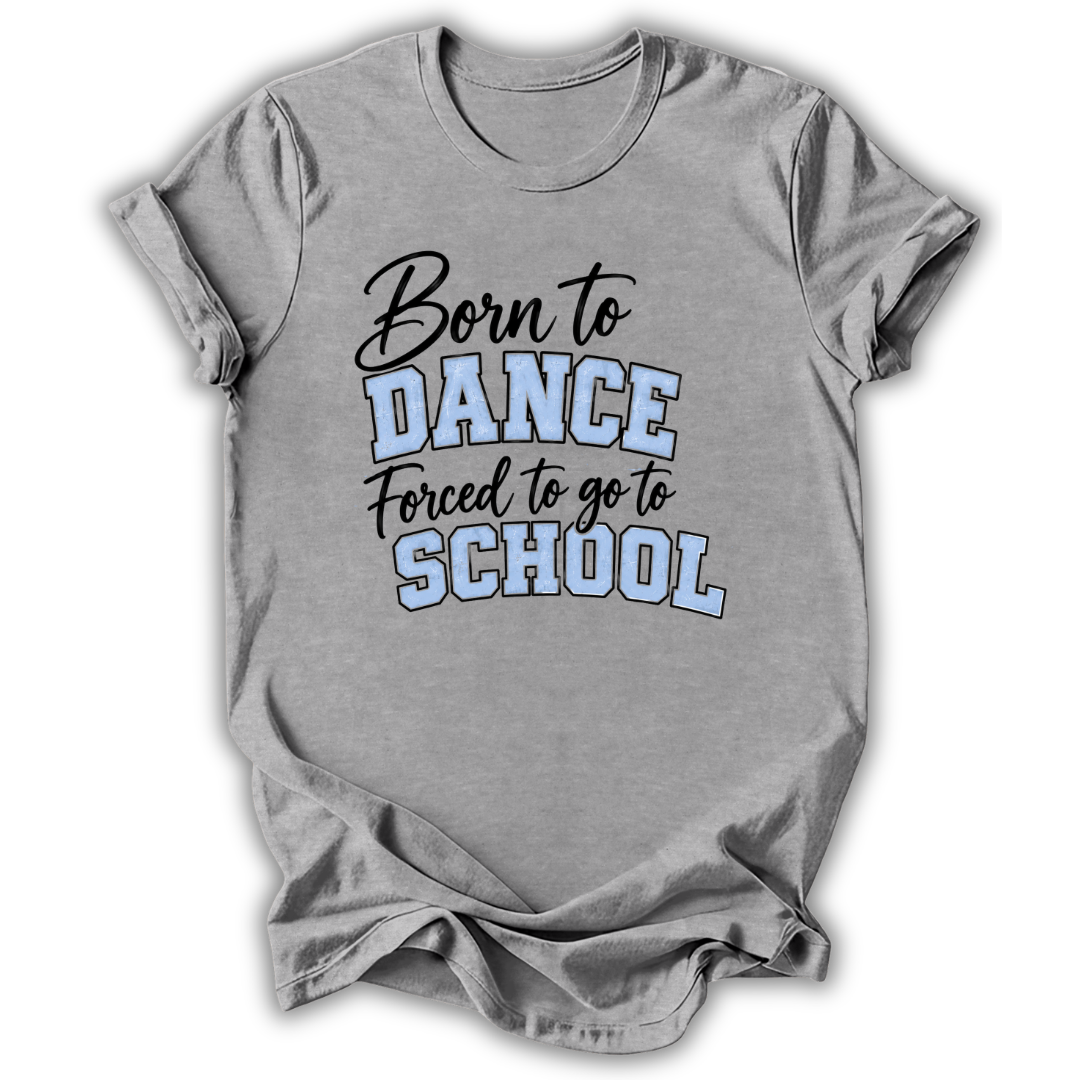 Heather gray kids' t-shirt with the Born to Dance design