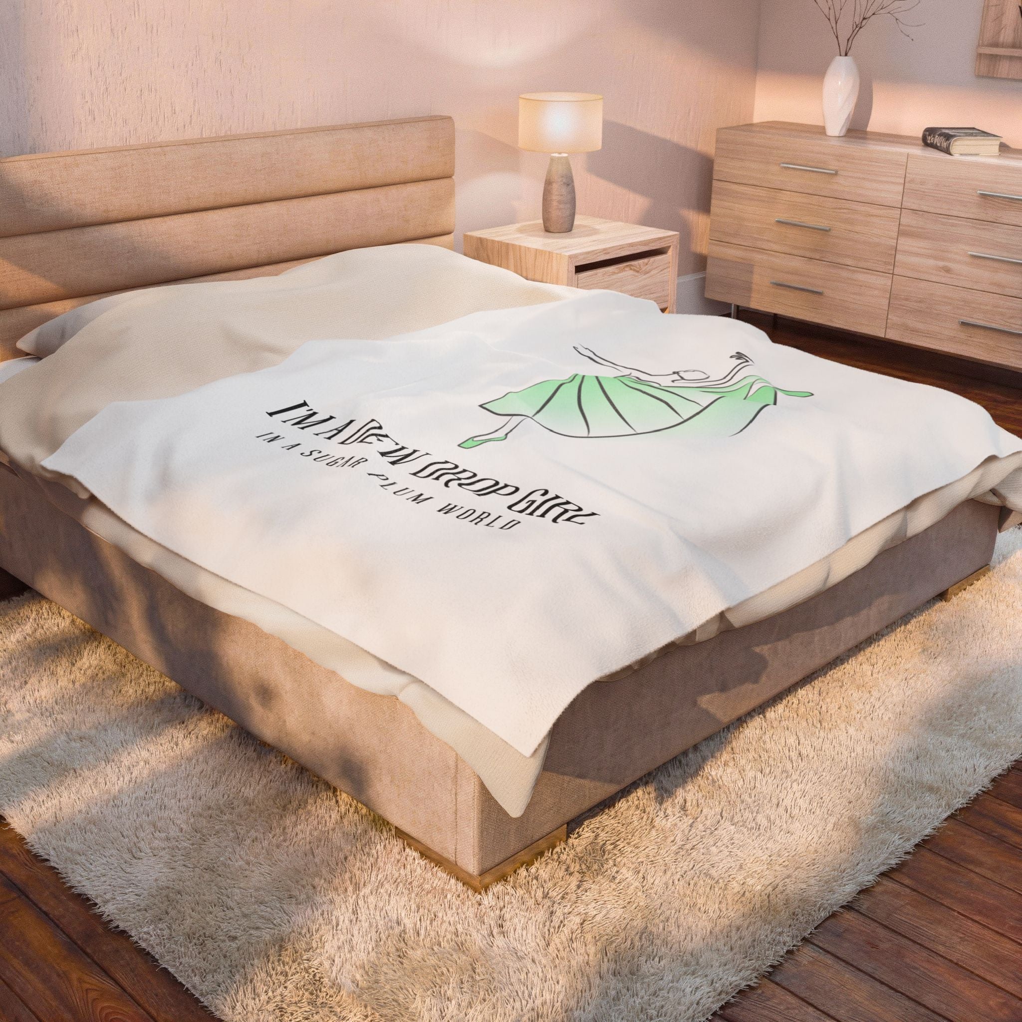Dew Drop Girl Plush Blanket