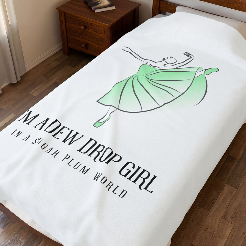 Dew Drop Girl Plush Blanket